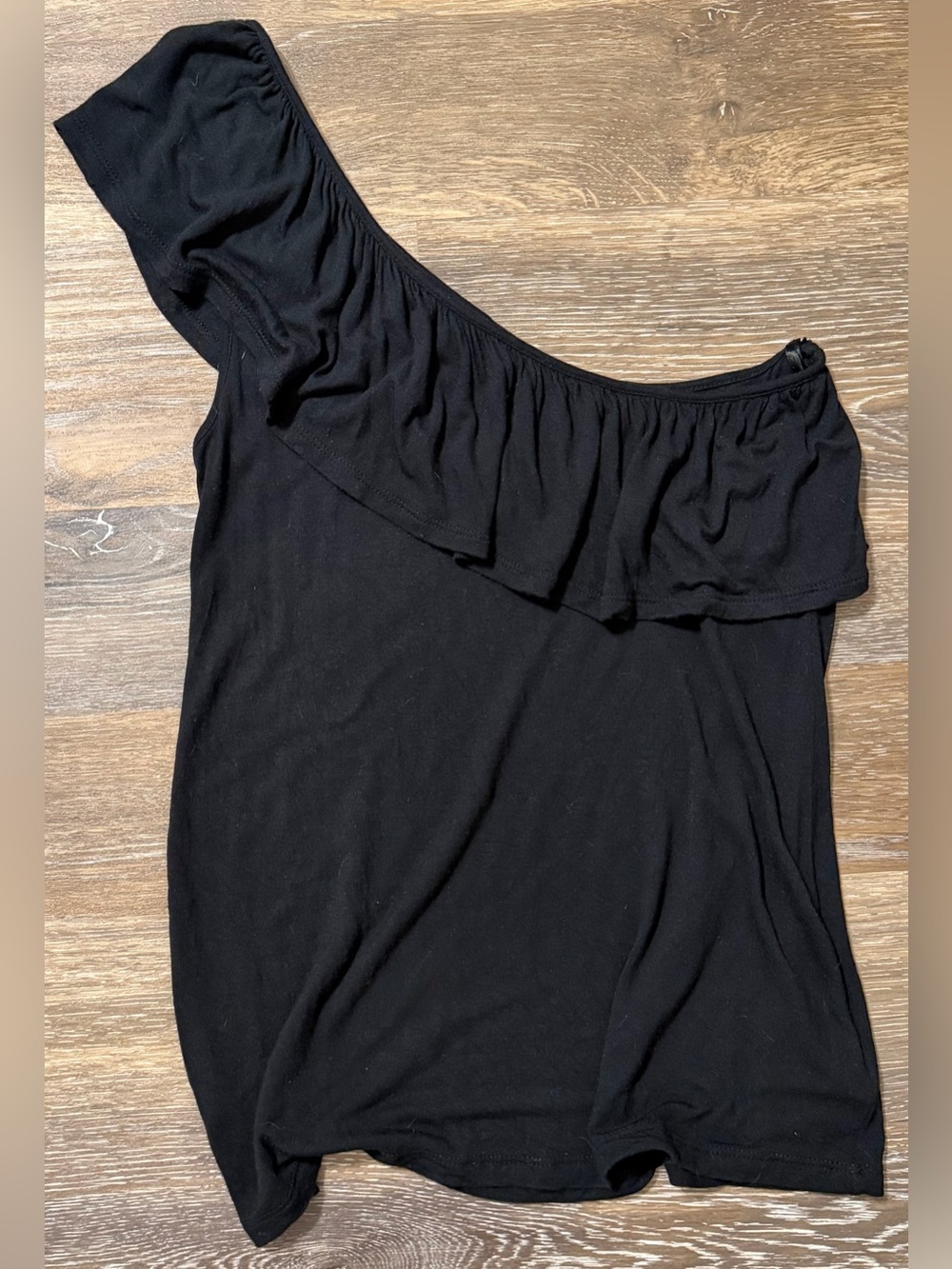Mossimo Supply Co. Black One-Shoulder Ruffle Top - Sleek Silhouette NWOT
